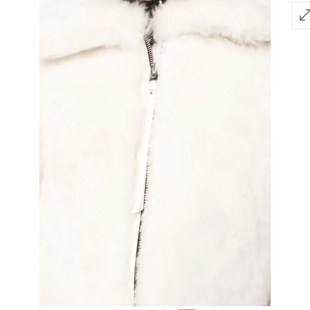 Shoreditch Ski Club Tilly Shearling Cropped Jacket | Ivory | Luxury Outerwear — image 5 of 7